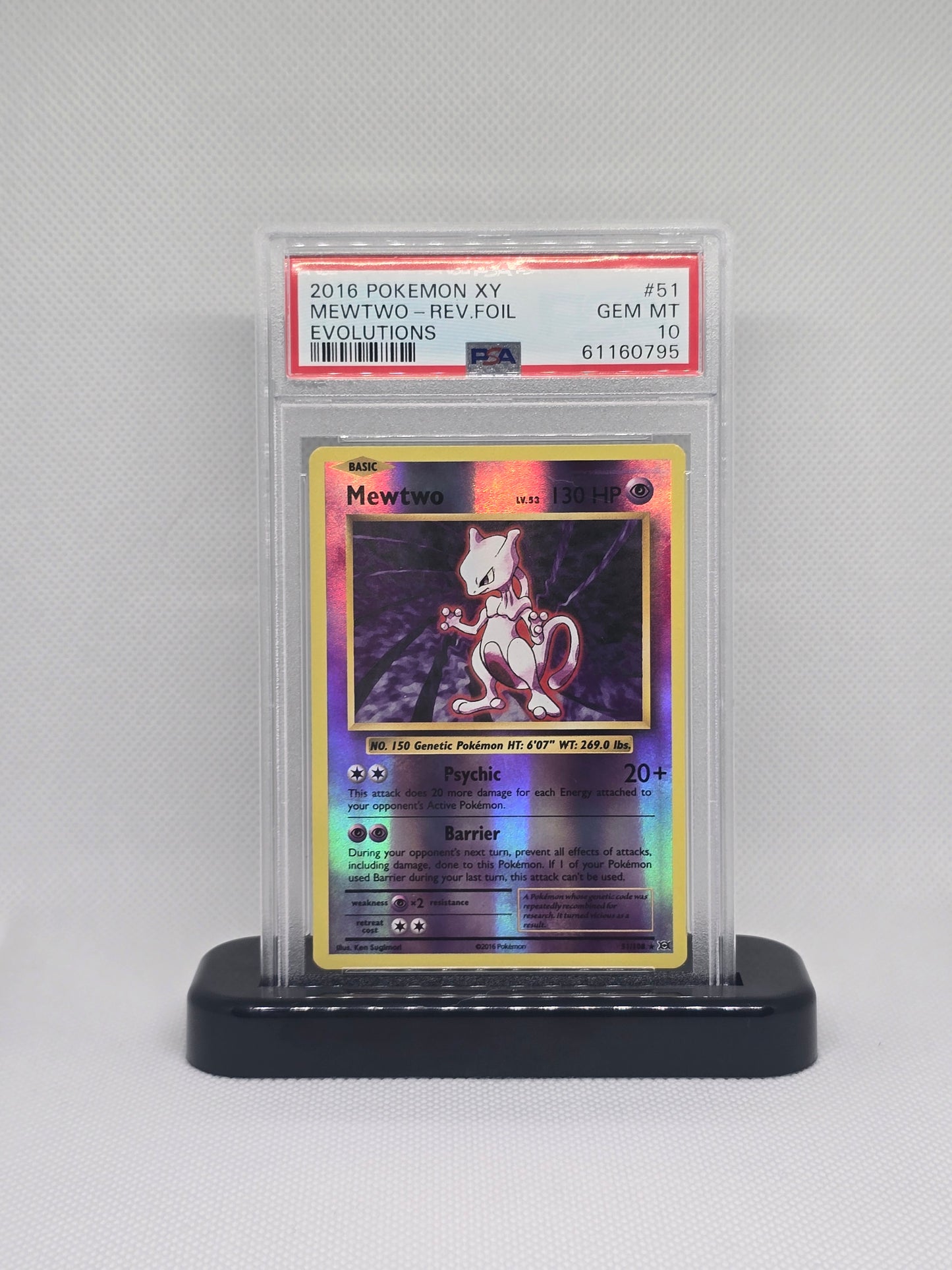 Pokemon Card 2016 Mewtwo Rev Foil 2016 PSA 10